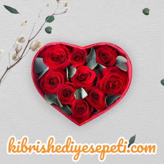 Kalpte 9 Kırmızı Gül Kalpte 9 Kırmızı Gül