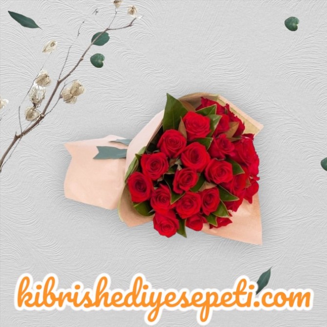 19 Kırmızı Gül Buketi 19 Kırmızı Gül Buketi