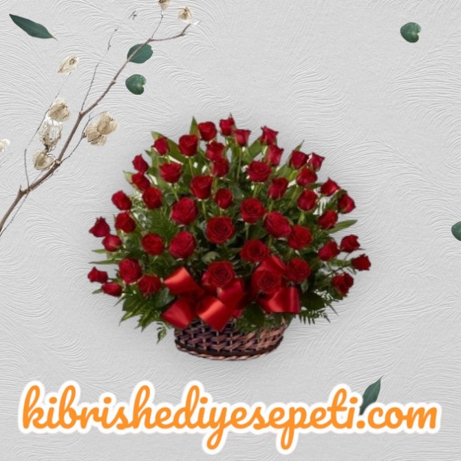 Sepette 51 Kırmızı Gül Sepette 51 Kırmızı Gül