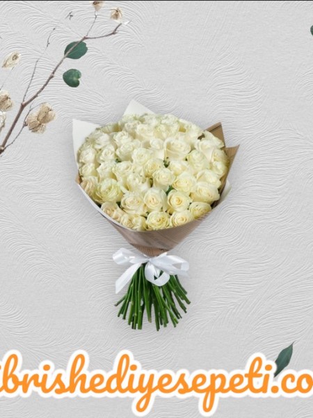 41 Beyaz Gül Buketi