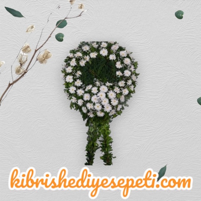 Ayaklı Beyaz Cenaze Çelenk Ayaklı Beyaz Cenaze Çelenk