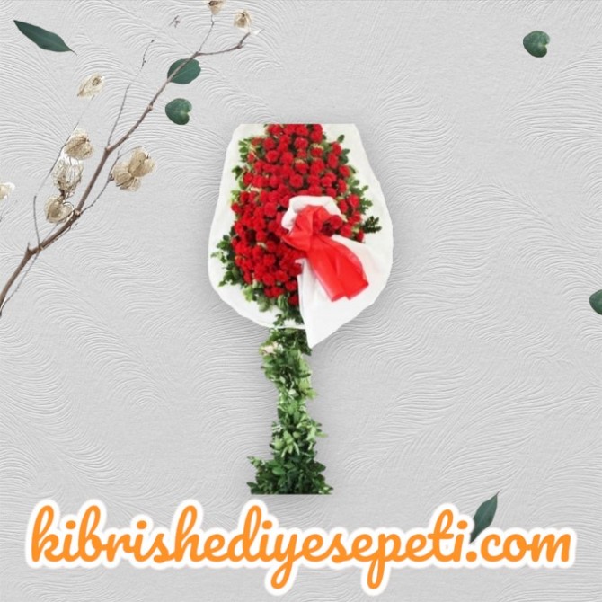 Kırmızı Karanfil Açılış Düğün Çelenk Kırmızı Karanfil Açılış Düğün Çelenk
