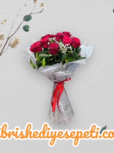11 Kırmızı Gül Buketi