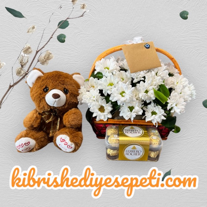 Sepette Papatya Ayıcık Çikolata Sepette Papatya Ayıcık Çikolata