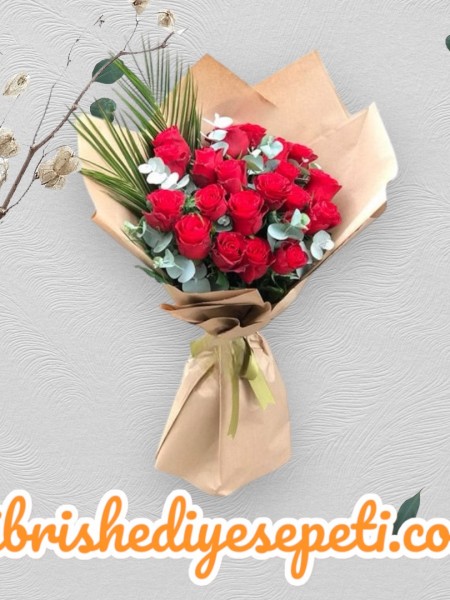 21 Kırmızı Gül Buketi
