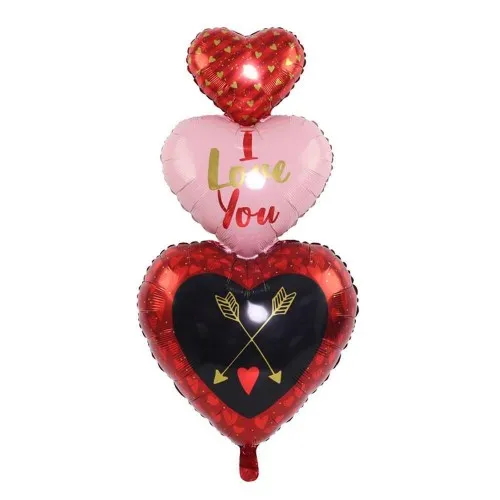 Seni Seviyorum Helyum Folyo Balon Set No:4 (Ek Ürün Olarak Satılır)