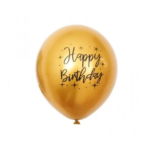 Doğum Günü 1 Adet Altın Helyum Balon (Ek Ürün Olarak Satılır)
